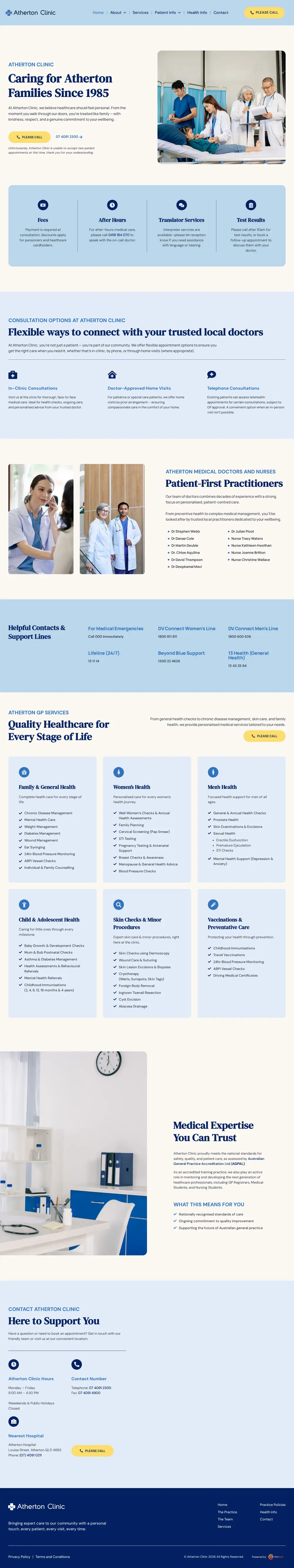 The Atherton Clinic website