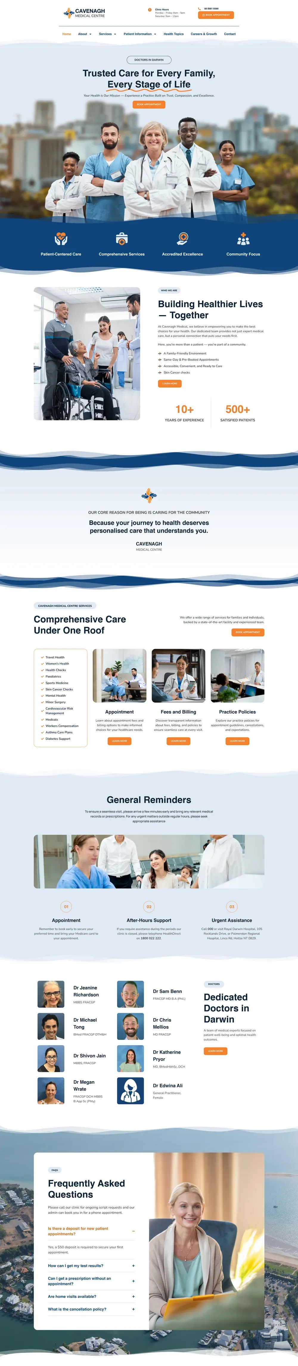 The Cavenagh Medical Centre website