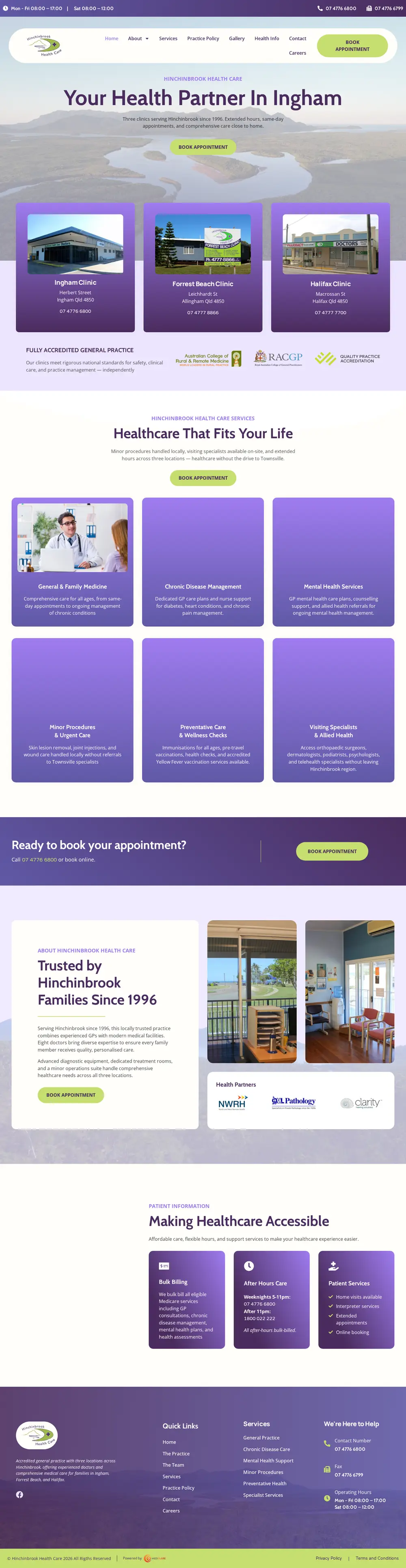 The Hinchinbrook Health Care website